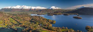 UK, England, Cumbria, Lake District, Derwentwater, Skiddaw and Blencathra mountains