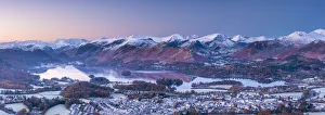 UK, England, Cumbria, Lake District, overlooking Keswick and Derwentwater from Latrigg