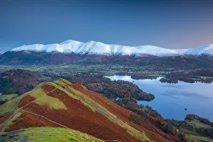 UK, England, Cumbria, Lake District, Derwentwater, Skiddaw and Blencathra mountains