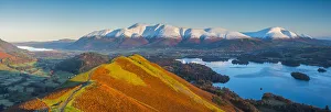 UK, England, Cumbria, Lake District, Derwentwater, Skiddaw and Blencathra mountains