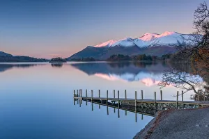 Lake District Prints: UK, England, Cumbria, Lake District, Keswick, Derwentwater, Ashness Jetty, Skiddaw