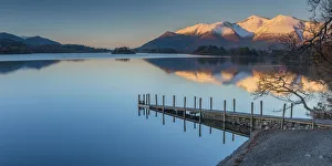 Lakeland Prints: UK, England, Cumbria, Lake District, Keswick, Derwentwater, Ashness Jetty, Skiddaw