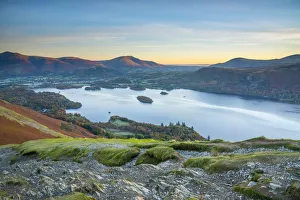 UK, England, Cumbria, Lake District, Derwentwater, Blencathra mountain above Keswick