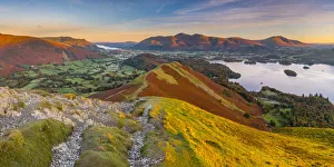 Images Dated 9th February 2017: UK, England, Cumbria, Lake District, Derwentwater, Skiddaw and Blencathra mountains