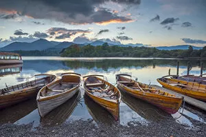 Images Dated 9th February 2017: UK, England, Cumbria, Lake District, Derwentwater, Keswick, Rowing Boats for hire