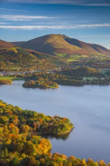 Images Dated 9th February 2017: UK, England, Cumbria, Lake District, Derwentwater, Blencathra mountain above Keswick