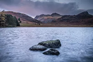 Images Dated 14th December 2021: UK, England, Cumbria, Lake District National Park, Blae Tarn and Langdale Pikes beyond