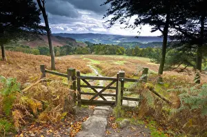 Gate Prints: UK, England, Derbyshire, Peak District National Park, from Stanage Edge