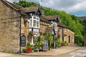 UK, England, Derbyshire, Peak District National Park, High Peak, Vale of Edale, Edale, The Old Nags Head Pub, official start to the Pennine Way
