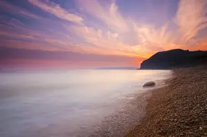 Motion Prints: UK, England, Dorset, Jurassic Coast, Seatown Beach