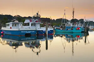 UK, England, Dorset, Lymington, The Quay on Lymington River, Fishing boats