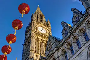 City Hall Prints: UK, England, Greater Manchester, Manchester, Albert Square, Manchester Town Hall with