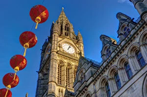 UK, England, Greater Manchester, Manchester, Albert Square, Manchester Town Hall with