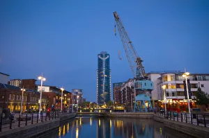 UK, England, Hampshire, Portsmouth, Gunwharf Quays and No. 1 Gunwharf Quays Tower