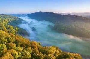 Above Gallery: UK, England, Herefordshire, view north along River Wye from Symonds Yat Rock