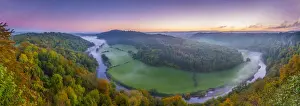 West Midlands Prints: UK, England, Herefordshire, view north along River Wye from Symonds Yat Rock