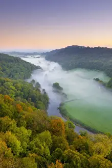 West Midlands Prints: UK, England, Herefordshire, view north along River Wye from Symonds Yat Rock