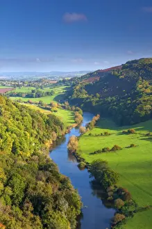 West Midlands Prints: UK, England, Herefordshire, view north along River Wye from Symonds Yat Rock