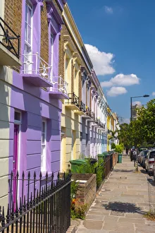 UK, England, London, Camden, Hartland Road, colourful houses UK, England, London, Camden, Hartland Road, colourful houses