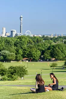 Images Dated 23rd March 2018: UK, England, London, Camden, Primrose Hill and London skyline, including BT Tower