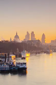Images Dated 8th March 2012: UK, England, London, City of London skyline at sunrise