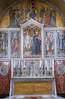 Westminster Prints: UK, England, London, neo-Byzantine frescoes in a chapel in the Catholic Westminster Cathedral