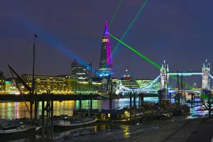 Images Dated 21st September 2012: UK, England, London, River Thames, The Shard and Tower Bridge, Topping-Out Celebrations