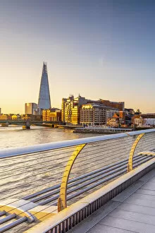 Images Dated 31st December 2018: UK, England, London, Southwark, The Shard from Millennium Bridge over River Thames