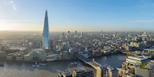 UK, England, London, Southwark, The Shard and River Thames