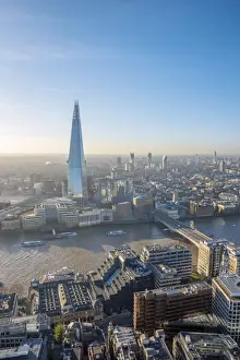 Elevated Viewpoint Prints: UK, England, London, Southwark, The Shard and River Thames