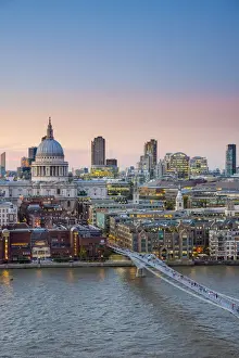 Thames Prints: UK, England, London, St. Pauls Cathedral and City of London Skyline