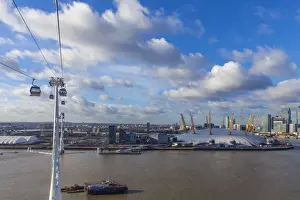 O2 Arena Prints: UK, England, London, View from the Emirates Air Line - or Thames cable car