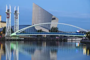 UK, England, Manchester, Salford, Salford Quays, Millennium Bridge also known as