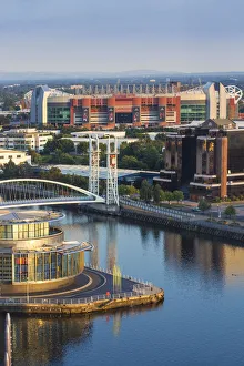UK, England, Manchester, Salford, View of Salford Quays looking towards the Lowry Theatre