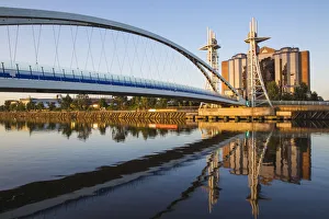 UK, England, Manchester, Salford, Salford Quays, Millennium Bridge also known as