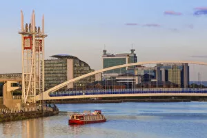 Images Dated 16th September 2015: UK, England, Manchester, Salford, Salford Quays, Millennium Bridge also known as The
