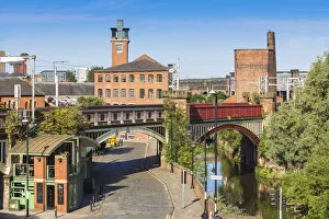 Images Dated 16th September 2015: UK, England, Manchester, View of Deansgate, Railwaybridge and viaduct over the Bridgewater