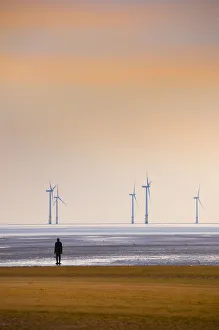 UK, England, Merseyside, Crosby Beach, Anthony Gormleys Another Place