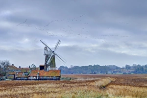 UK, England, Norfolk, North Norfolk, Cley next the Sea, Cley Windmill