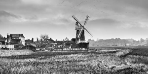 Wind Mill Prints: UK, England, Norfolk, North Norfolk, Cley next the Sea, Cley Windmill