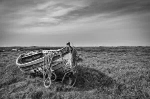 Images Dated 15th July 2016: UK, England, Norfolk, North Norfolk, near Brancaster Staithe, Old Fishing Boat