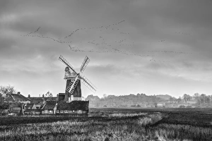 UK, England, Norfolk, North Norfolk, Cley next the Sea, Cley Windmill