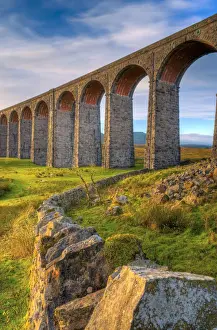 UK, England, North Yorkshire, Ribblehead Viaduct on the Settle to Carlisle Railway Line