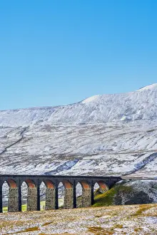 UK, England, North Yorkshire, Ribblehead Viaduct and Whernside mountain, one of