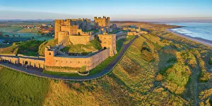 Northumberland Prints: UK, England, Northumberland, Bamburgh, Bamburgh Beach, Bamburgh Castle