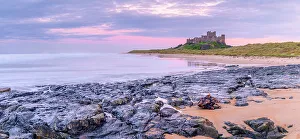 Northumbria Prints: UK, England, Northumberland, Bamburgh, Bamburgh Beach, Bamburgh Castle