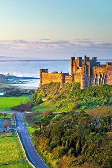 Elevated Viewpoints Prints: UK, England, Northumberland, Bamburgh, Bamburgh Castle