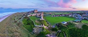 Elevated Viewpoints Prints: UK, England, Northumberland, Bamburgh, Bamburgh Castle