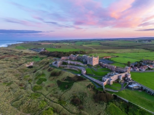 Elevated Viewpoints Prints: UK, England, Northumberland, Bamburgh, Bamburgh Castle