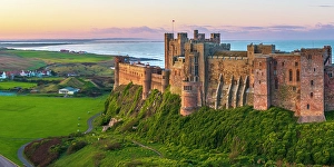 Elevated Viewpoints Prints: UK, England, Northumberland, Bamburgh, Bamburgh Castle